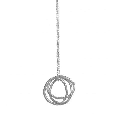 Handmade sterling silver necklace Eight-NK-00244 circles with rhodium plating