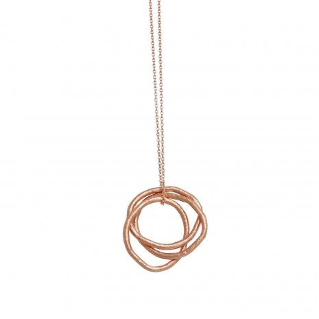 Handmade sterling silver necklace Eight-NK-00247 circles with rose gold plating
