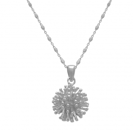 Handmade sterling silver necklace Eight-NK-00354 flower with rhodium plating