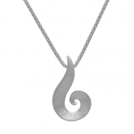 Handmade sterling silver necklace Eight-NK-00366 with rhodium plating