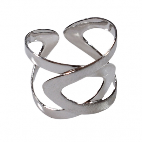 Handmade sterling silver ring Eight-RG-00704 with rhodium plating