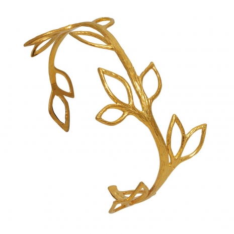 Handmade sterling silver bracelet Eight-BR-00017 branches with gold plating