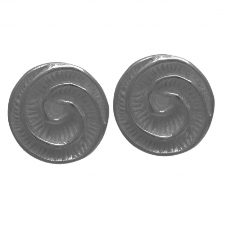 Handmade sterling silver earrings Eight-ER-00137 spiral with rhodium plating