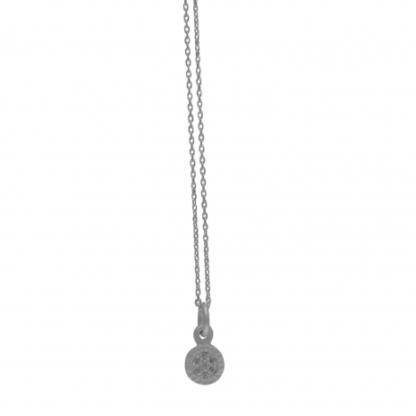 Handmade sterling silver necklace Eight-NK-00098 with rhodium plating and semi-precious stones (cubic zirconia)