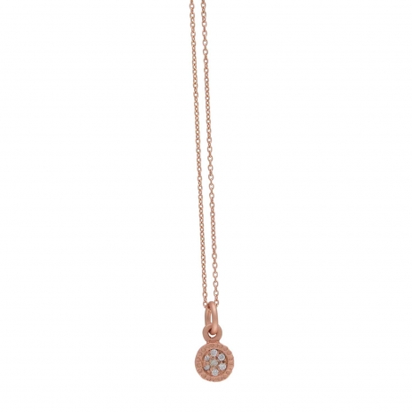 Handmade sterling silver necklace Eight-NK-00101 with rose gold plating and semi-precious stones (cubic zirconia)