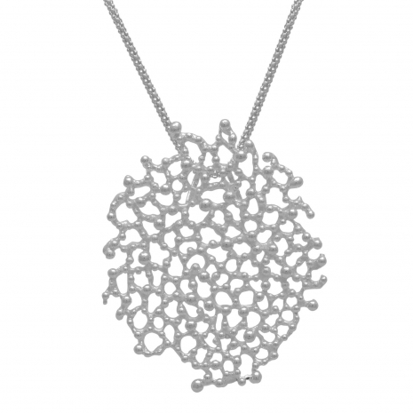 Handmade sterling silver necklace Eight-NK-00156 with rhodium plating