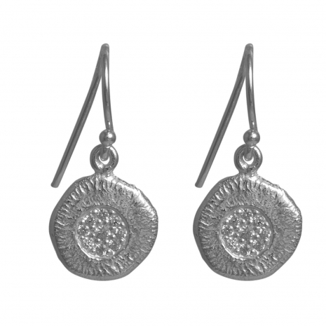 Handmade sterling silver earrings Eight-ER-00193 with rhodium plating and semi-precious stones (cubic zirconia)