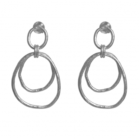 Handmade sterling silver earrings Eight-ER-00205 hoops with rhodium plating