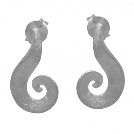 Handmade sterling silver earrings Eight-ER-00355 with rhodium plating