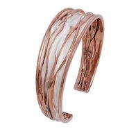 Handmade sterling silver bracelet Eight-BR-00011 with rose gold and rhodium plating