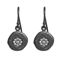 Handmade sterling silver earrings Eight-ER-00194 with black plating and semi-precious stones (cubic zirconia)