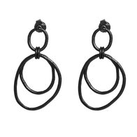 Handmade sterling silver earrings Eight-ER-00206 hoops with black plating