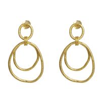 Handmade sterling silver earrings Eight-ER-00207 hoops with gold plating