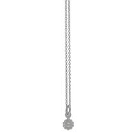 Handmade sterling silver necklace Eight-NK-00236 flower with rhodium plating and semi-precious stones (pearls)