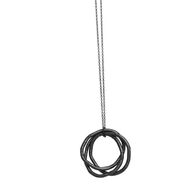 Handmade sterling silver necklace Eight-NK-00245 circles with gold plating
