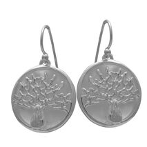 Handmade sterling silver earrings Eight-ER-00046 tree of life with rhodium plating