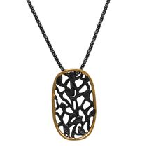 Handmade sterling silver necklace Eight-NK-00024 with black and gold plating