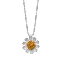Handmade sterling silver necklace Eight-NK-00031 flower with rhodium and gold plating