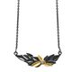 Handmade sterling silver necklace Eight-NK-00025 with black and gold plating and semi-precious stones (cubic zirconia)