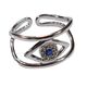Handmade sterling silver ring Eight-RG-00712 eye with rhodium plating and semi-precious stones (cubic zirconia)
