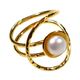 Handmade sterling silver ring Eight-RG-00720 with gold plating and semi-precious stones (pearls)