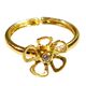 Handmade sterling silver ring Eight-RG-00724 flower with gold plating and semi-precious stones (cubic zirconia)